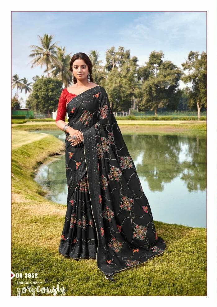 Designer Twin Shaded Gray Black Chiffon Saree with Double Blouse and M –  Ethnic's By Anvi Creations