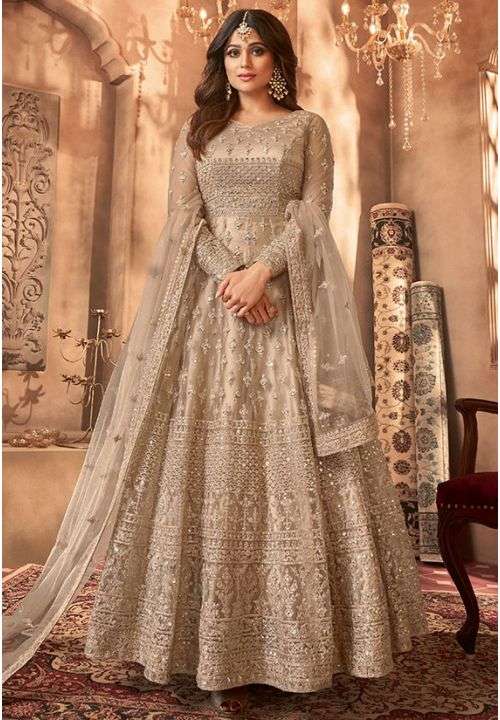Aashirwad Creation Pakhi Gold 7216 Color Real Georgette Fabric Straight Cut  Anarkali Dress at Rs 1250 | डिज़ाइनर अनारकली सूट in Surat | ID: 24929522073