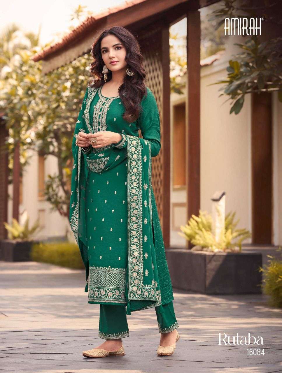 Buy Green Banarasi Silk Salwar Suit (NWS-6340) Online