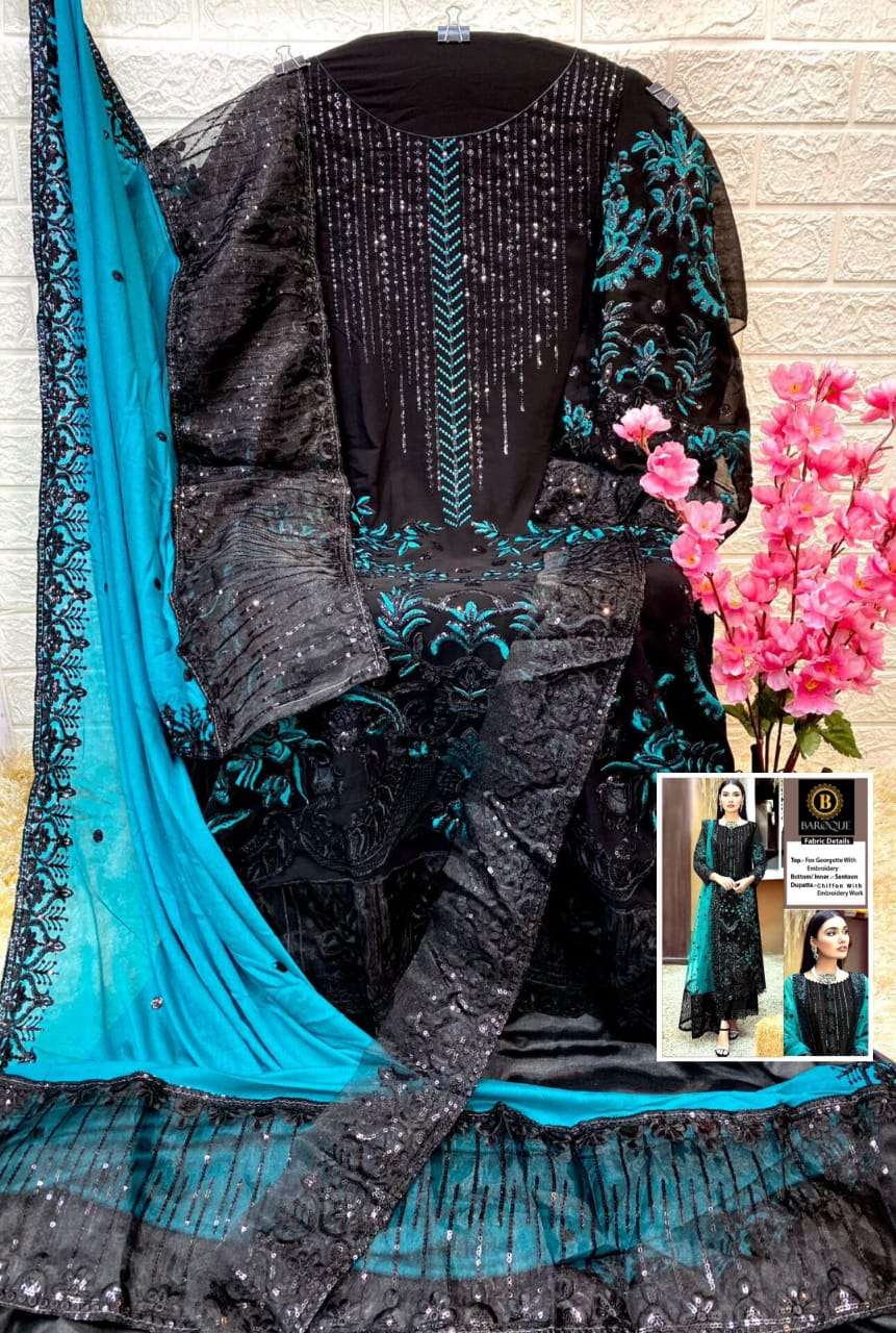 Buy GABA Creations Pakistani Semi Stitched Pure Georgette Suit Set