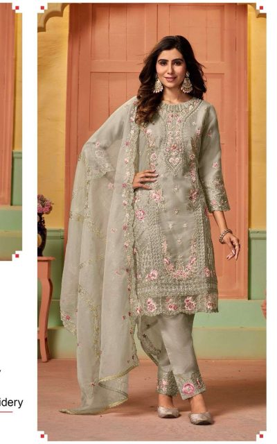 Deepsy Suits D 2077 A Green Semi Stitched Heavy Organza Embroidery Pakistani Suit 1 e1709399022812