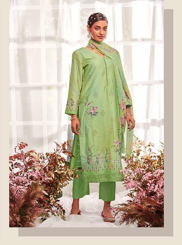Women's Cotton Printed Stitched Salwar Suit (L - 40 ,XXL - 42)