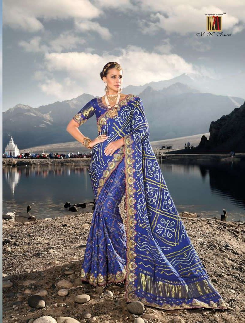 Royal Blue Pure Hand Bandhej Bandhani Saree With Weaving Rich Pallu at Rs  2460.00 | Bandhej Sarees, बंधनी साड़ी - Bhakti Silk Mills, Surat | ID:  2852125514755