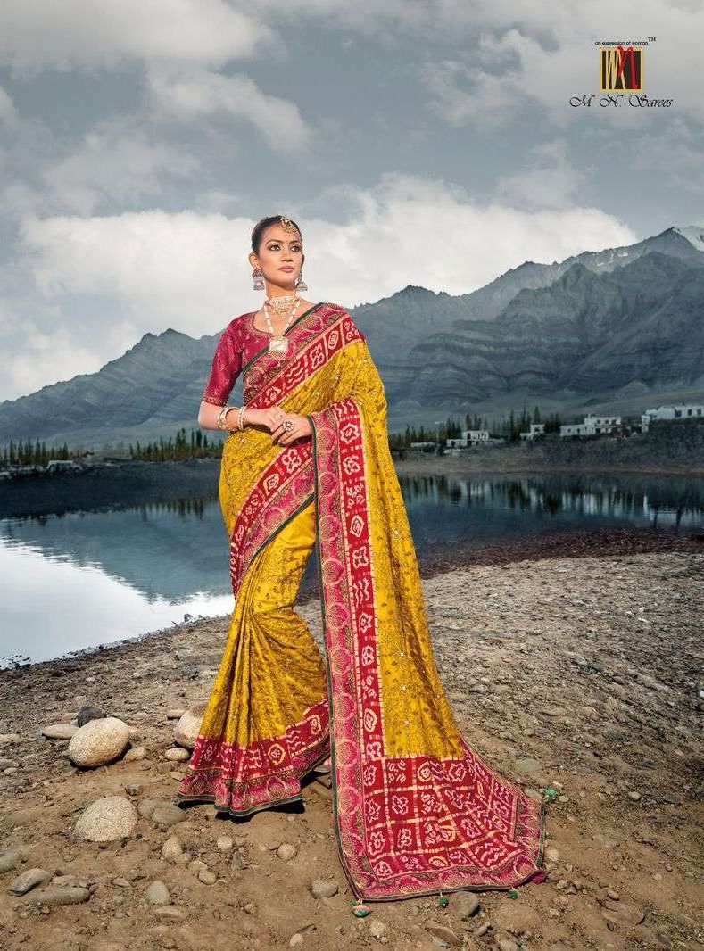 Presenting New Super Trending Bandhej Saree Collection at Rs.1199/Piece in  surat offer by lovit fashion