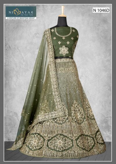 Mahotsav 1046 D Nimayaa Maharani Green Semi Stitched Silk Lehenga
