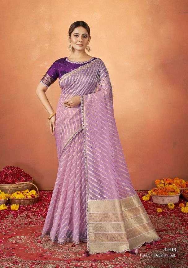 Tyche Handpainted Copyright Designer Organza Silk Saree – Beatitude