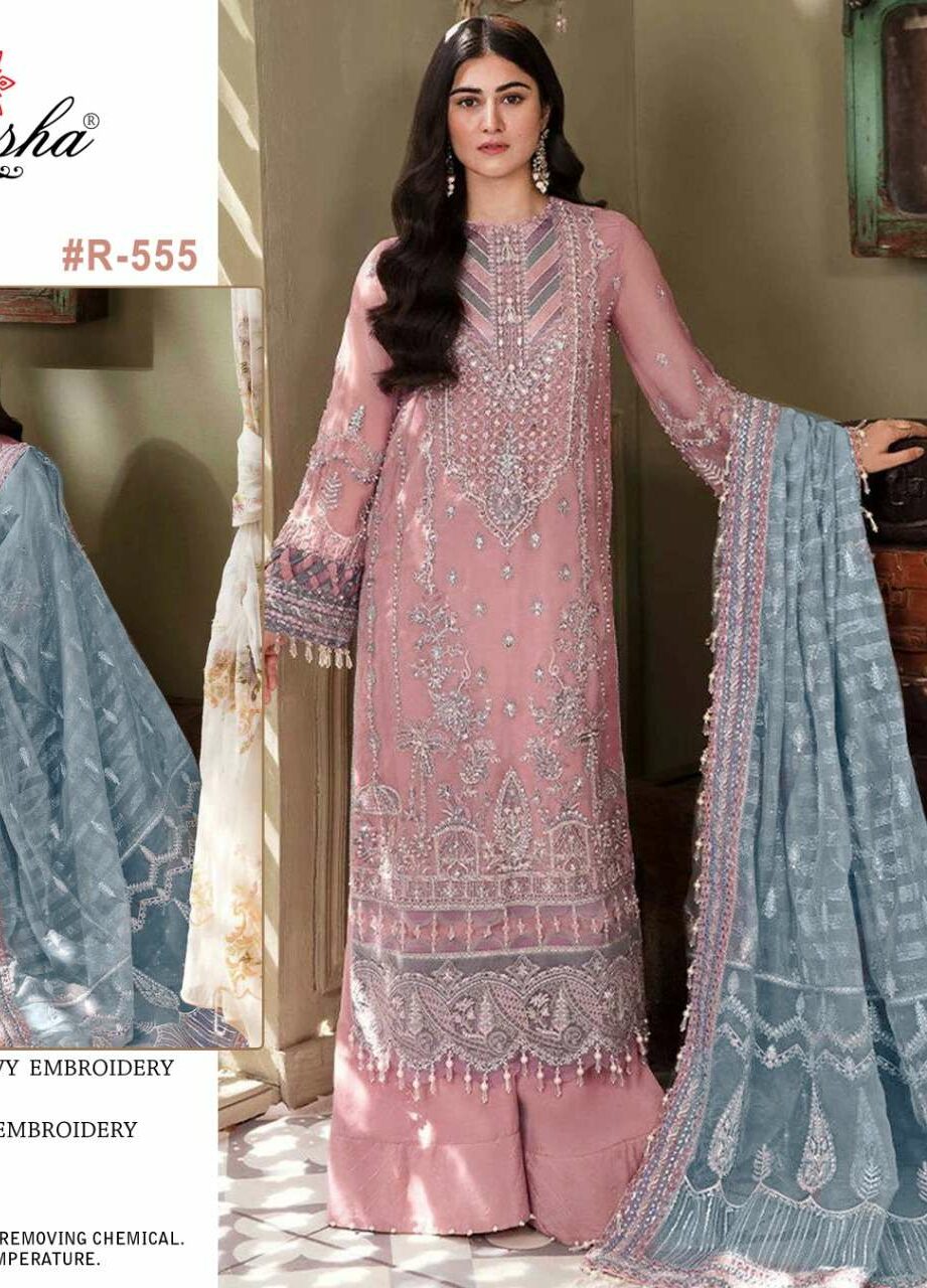 RAMSHA 572 GEORGETTE PAKISTANI DESIGNER SALWAR SUITS AT WHOLESALE