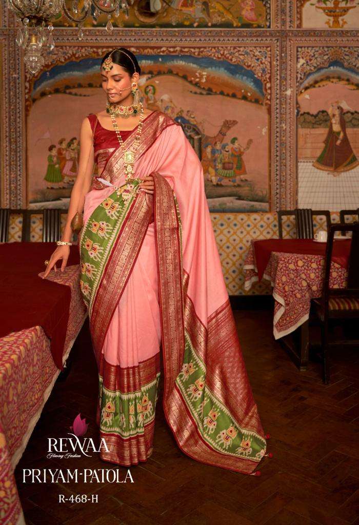 Buy Pandadi Saree Womens Banarasi Silk Patola Saree With Blouse Piece (Pink)  Online at Best Prices in India - JioMart.