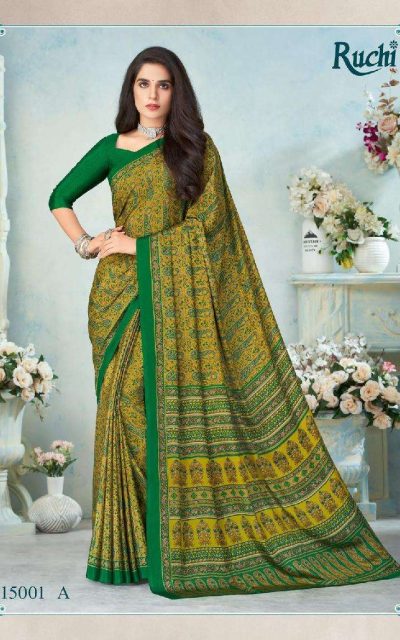 Buy Art Crepe Silk Printed Designer Saree 11402 | www.maanacreation.com