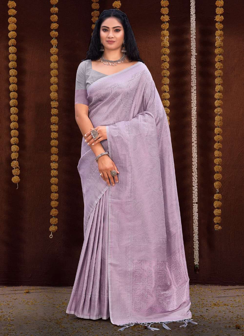 Light Purple Mul Cotton Saree - SRLPMCS12 – Sayali Rajadhyaksha Sarees