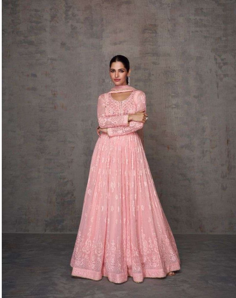 Anarkali | Light Pink Embellished Anarkali Suit