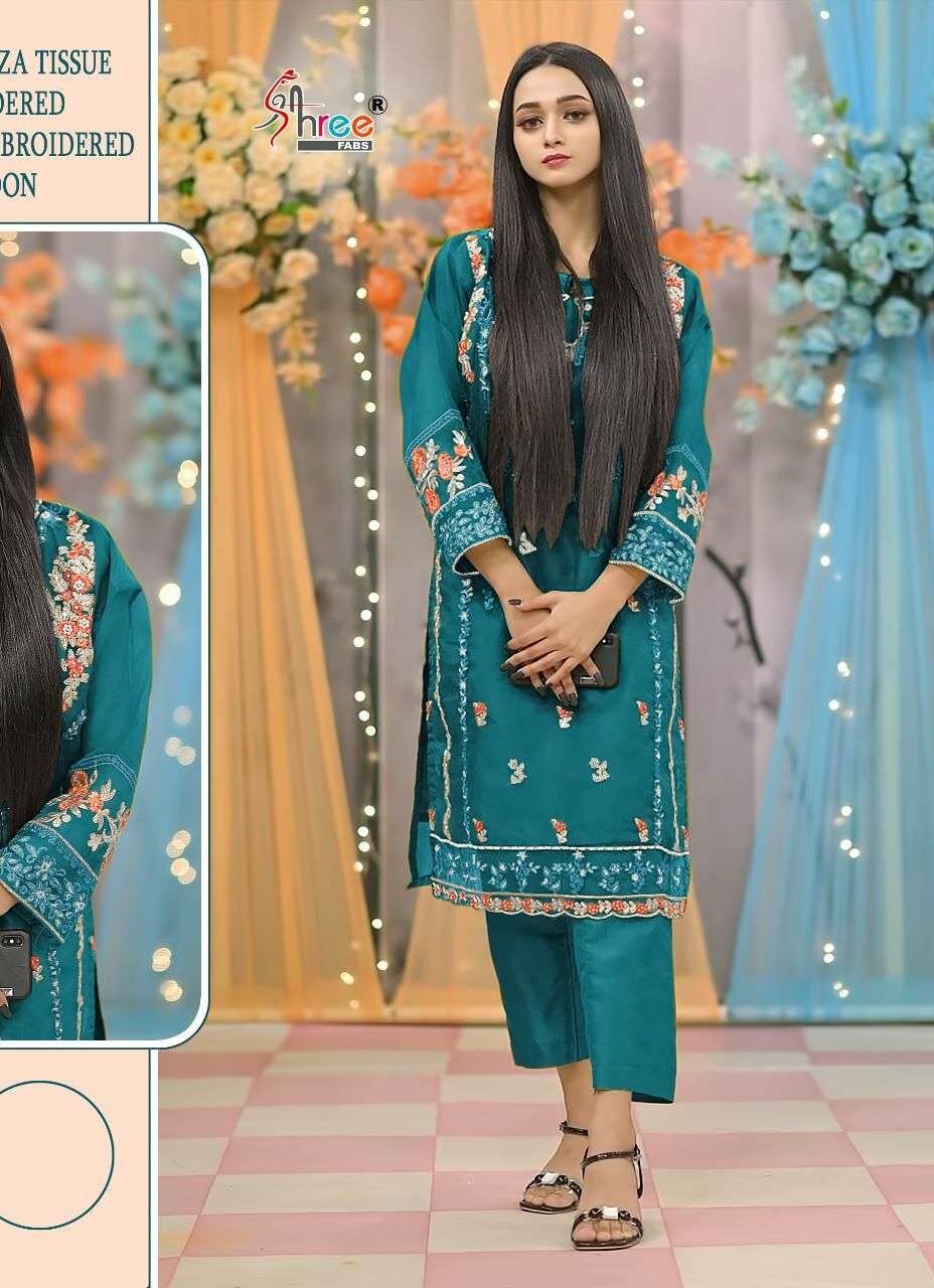 royal blue georgette embroidered sharara pakistani suit 73003
