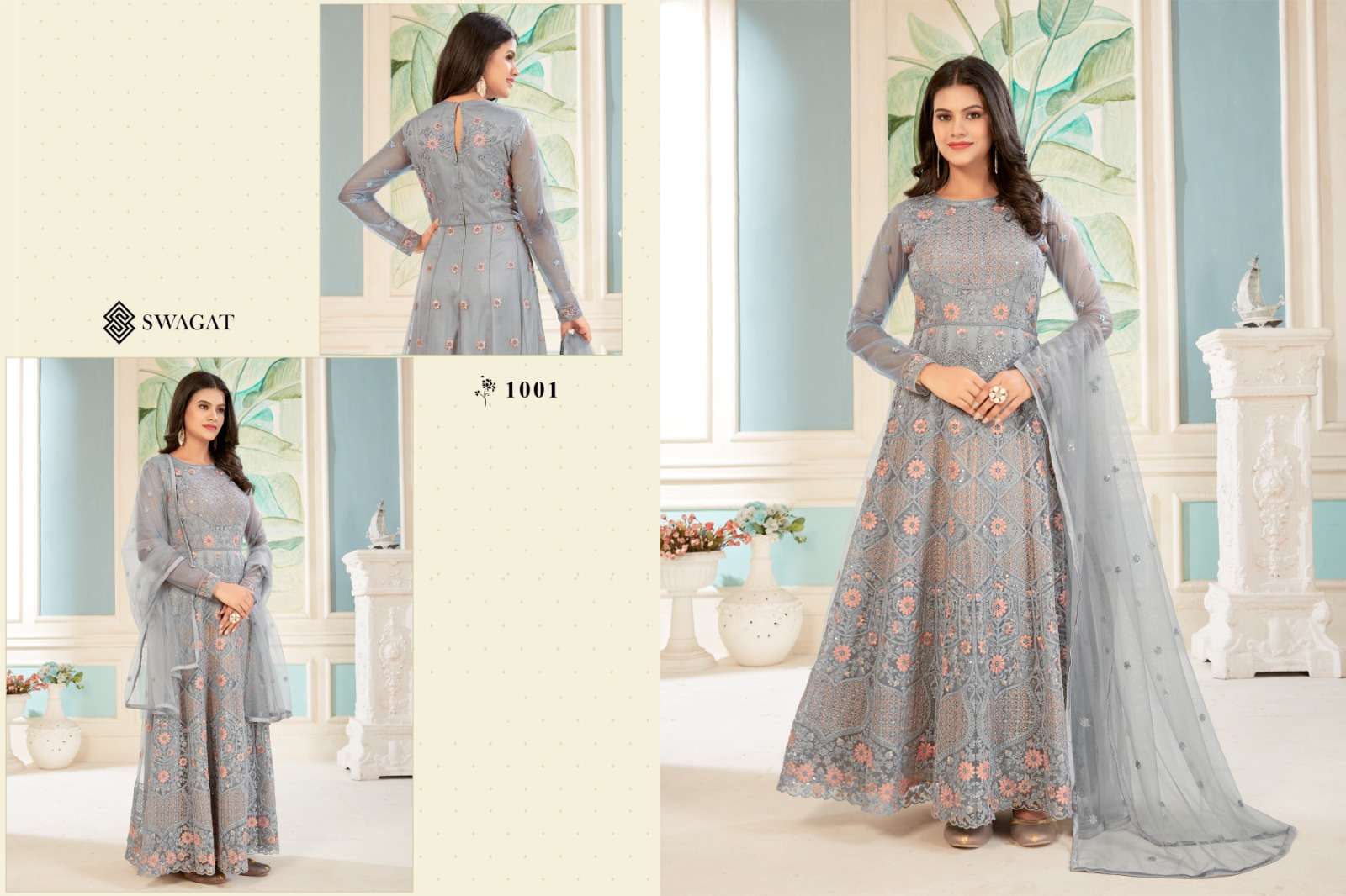 New Embroidered Butterfly Net Gown at Rs.1200/Piece in surat offer by  Kurtis Wala