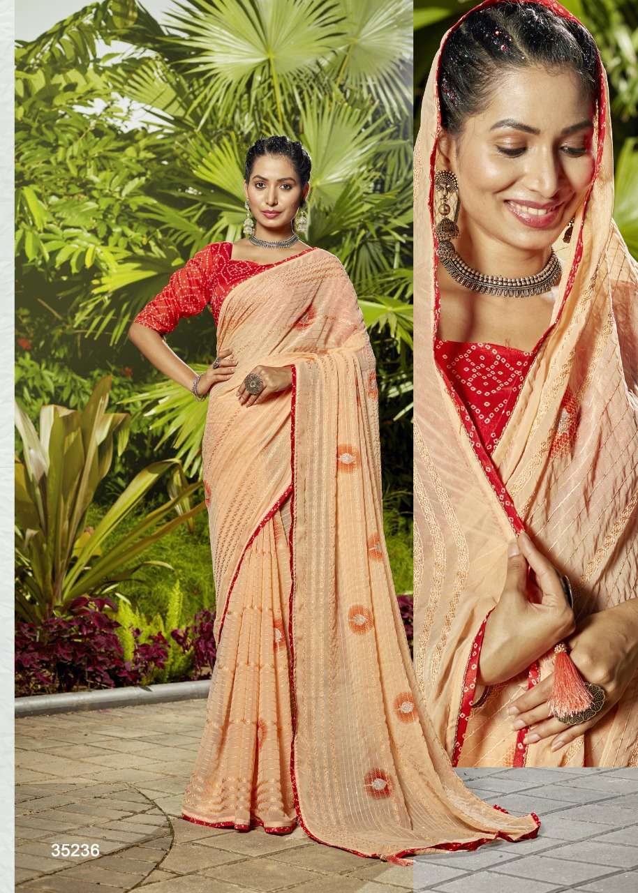 Peach Satin Georgette Saree Set Design by Phatakaa at Pernia's Pop Up Shop  2024