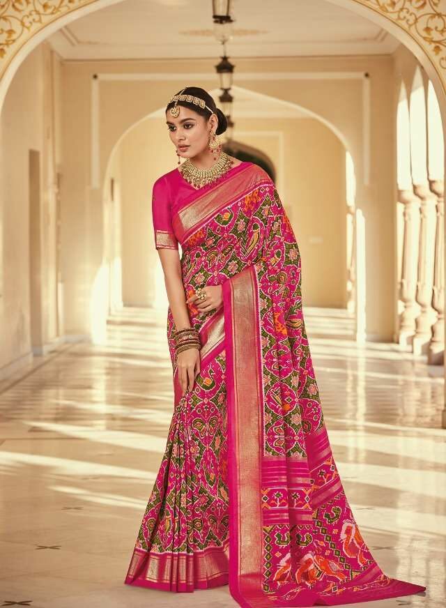 Rani Pink Color Lichi Soft Silk Designer New Saree-Round Chex Pink – ELEZIO